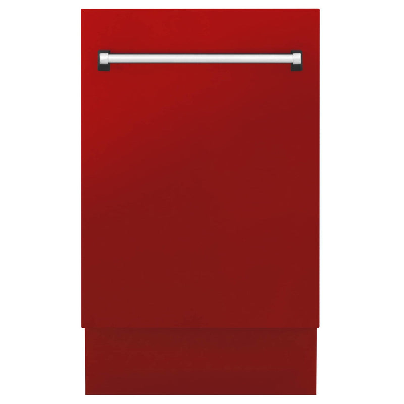 ZLINE 18-Inch Tallac Series 3rd Rack Top Control Dishwasher in Red Matte with Stainless Steel Tub, 51dBa (DWV-RM-18)