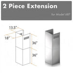 ZLINE 2-36 in. Chimney Extensions for 10 ft. to 12 ft. Ceilings - 2PCEXT