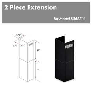 ZLINE 2-36 in. Chimney Extensions for 10 ft. to 12 ft. Ceilings - 2PCEXT-BS655N