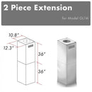 ZLINE 2-36 in. Chimney Extensions for 10 ft. to 12 ft. Ceilings - 2PCEXT-GL14i