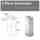 ZLINE 2-36 in. Chimney Extensions for 10 ft. to 12 ft. Ceilings - 2PCEXT-GL1i/GL2i/KE2i/KL3i