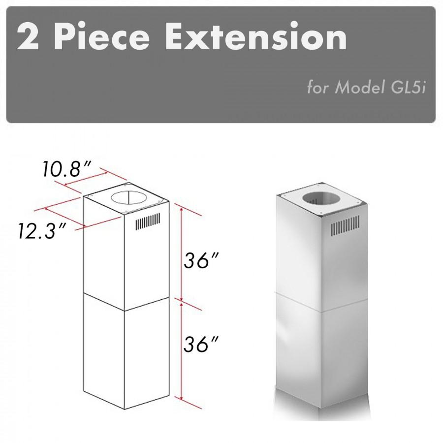 ZLINE 2-36 in. Chimney Extensions for 10 ft. to 12 ft. Ceilings - 2PCEXT-GL5i