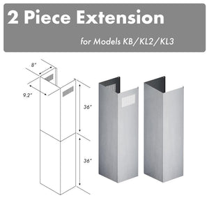ZLINE 2-36 in. Chimney Extensions for 10 ft. to 12 ft. Ceilings - 2PCEXT-KB/KL2/KL3