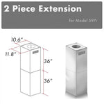 ZLINE 2-36 in. Chimney Extensions for 10 ft. to 12 ft. Ceilings - 2PCEXT-597i