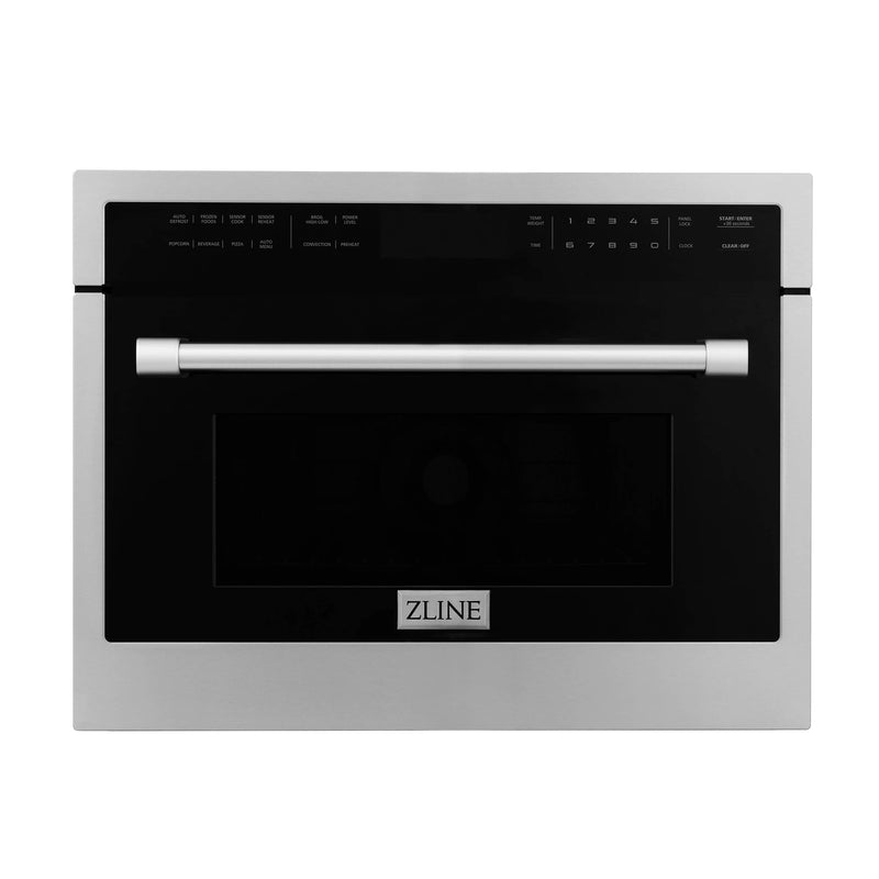 ZLINE 2-Piece Appliance Package - 30-inch Electric Wall Oven with Self-Clean & 24-inch Built-In Microwave Oven in Stainless Steel (2KP-MW24-AWS30)