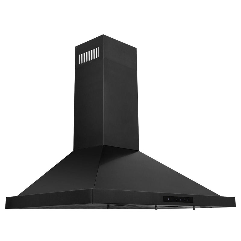 ZLINE 2-Piece Appliance Package - 48-Inch Gas Range and Convertible Wall Mount Hood in Black Stainless Steel (2KP-RGBRH48)