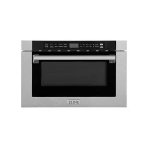 ZLINE 24" 1.2 cu. ft. Built-in Microwave Drawer with a Traditional Handle in Fingerprint Resistant Stainless Steel MWD-1-SS-H