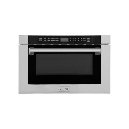 ZLINE 24" 1.2 cu. ft. Built-in Microwave Drawer with a Traditional Handle in Stainless Steel - MWD-1-H
