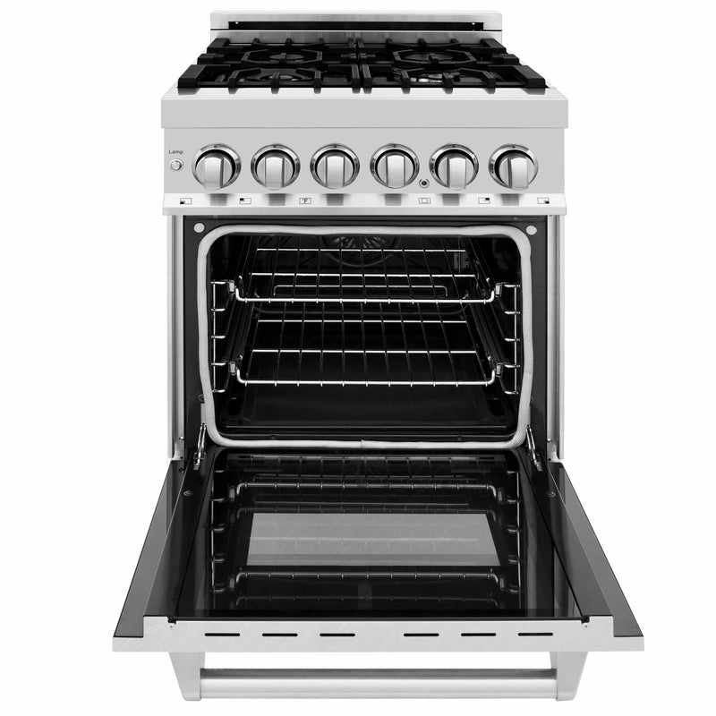 ZLINE 24-Inch 2.8 cu. ft. Dual Fuel Range with Gas Stove and Electric Oven in Stainless Steel and DuraSnow Door (RA-SN-24)