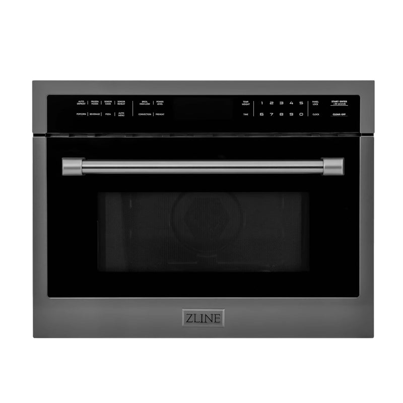 ZLINE 24-Inch Built-in Convection Microwave Oven in Black Stainless Steel with Speed and Sensor Cooking (MWO-24-BS)