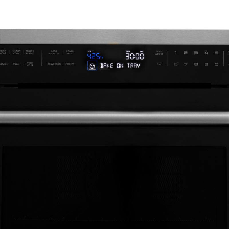 ZLINE 24-Inch Built-in Convection Microwave Oven in Black Stainless Steel with Speed and Sensor Cooking (MWO-24-BS)