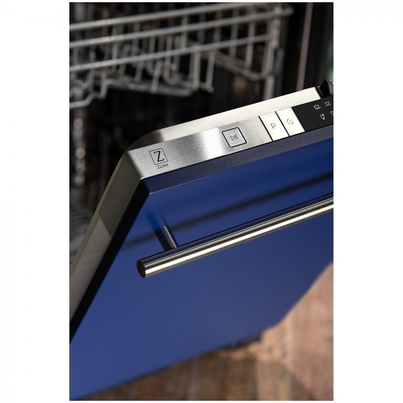 ZLINE 24-Inch Dishwasher in Blue Matte with Stainless Steel Tub and Modern Style Handle (DW-BM-H-24)