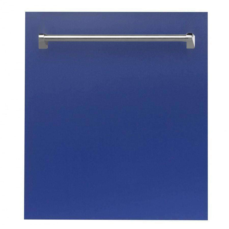 ZLINE 24-Inch Dishwasher in Blue Matte with Stainless Steel Tub and Traditional Style Handle (DW-BM-24)