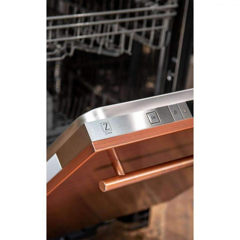 ZLINE 24-Inch Dishwasher in Copper Finish with Stainless Steel Tub and Modern Style Handle (DW-C-24)