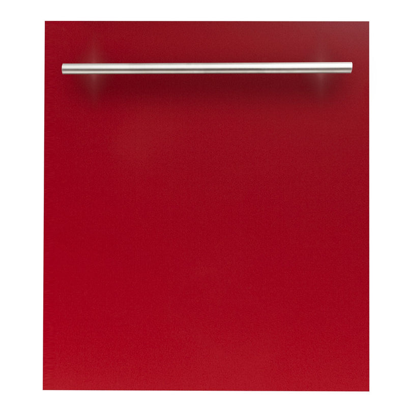 ZLINE 24-Inch Dishwasher in Red Gloss with Stainless Steel Tub and Modern Style Handle (DW-RG-H-24)