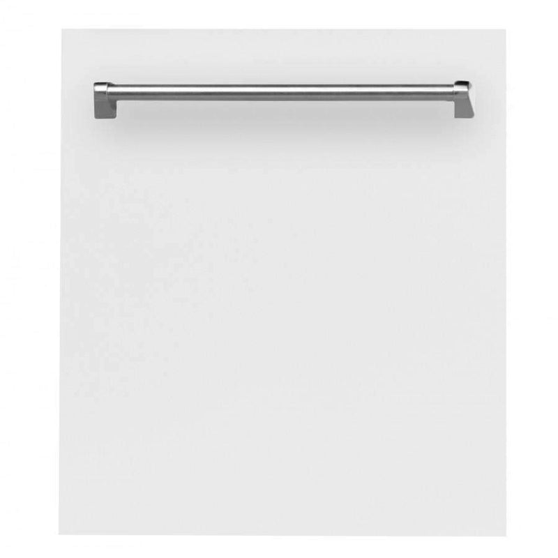 ZLINE 24-Inch Dishwasher in White Matte with Stainless Steel Tub and Traditional Style Handle (DW-WM-24)