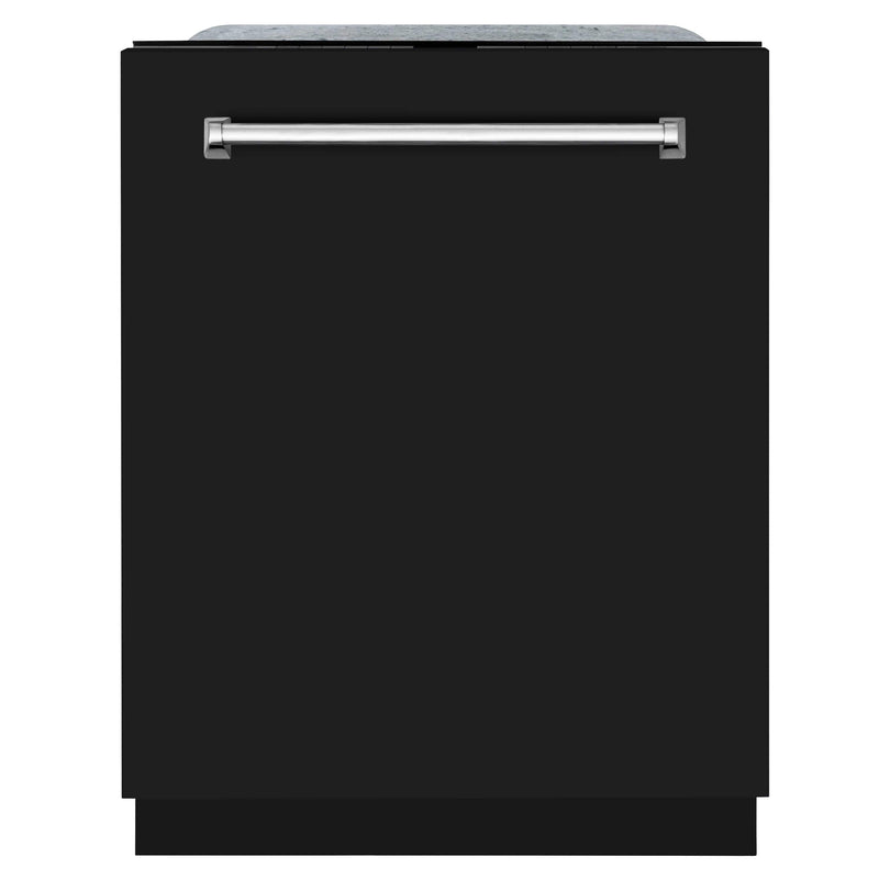 ZLINE 24-Inch Monument Series 3rd Rack Top Touch Control Dishwasher in Black Matte with Stainless Steel Tub, 45dBa (DWMT-BLM-24)