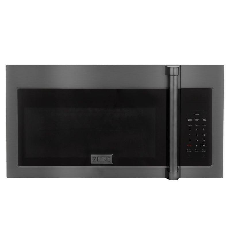 ZLINE 3-Piece Appliance Package - 30-Inch Gas Range with Brass Burners, Over-the-Range Microwave/Vent Hood Combo, and Dishwasher in Black Stainless Steel (3KP-RGBOTRH30-DW)