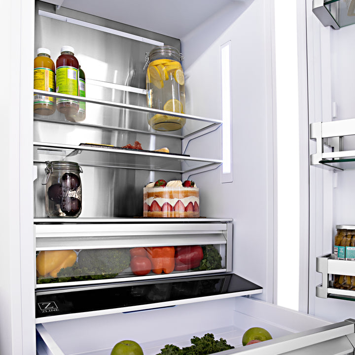 ZLINE 30" 16.1 cu. ft. Built-In 2-Door Bottom Freezer Refrigerator with Internal Water and Ice Dispenser in Stainless Steel RBIV-304-30