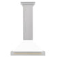 ZLINE 30" Autograph Edition DuraSnow® Stainless Steel Range Hood with White Matte Shell KB4SNZ-WM30