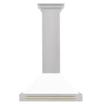 ZLINE 30" Autograph Edition DuraSnow® Stainless Steel Range Hood with White Matte Shell KB4SNZ-WM30
