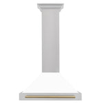 ZLINE 30" Autograph Edition DuraSnow® Stainless Steel Range Hood with White Matte Shell KB4SNZ-WM30