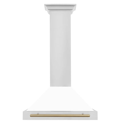ZLINE 30" Autograph Edition Stainless Steel Range Hood with White Matte Shell KB4STZ-WM30