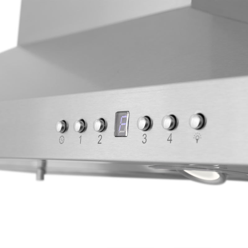ZLINE 30-Inch Ducted Vent Island Mount Range Hood in Stainless Steel with Built-in CrownSoundBluetooth Speakers (GL2iCRN-BT-30)