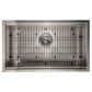ZLINE 30" Garmisch Undermount Single Bowl Kitchen Sink with Bottom Grid and Accessories 