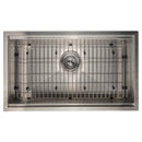 ZLINE 30" Garmisch Undermount Single Bowl Kitchen Sink with Bottom Grid and Accessories 