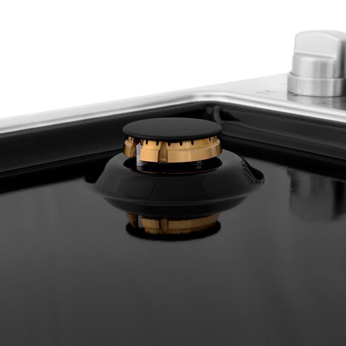 ZLINE 30-Inch Drop-in Cooktop With 4 Gas Burners And Black Porcelain Top with Brass Burners (RC-BR-30-PBT)