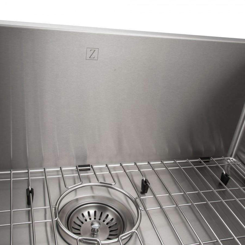 ZLINE 30-Inch Meribel Undermount Single Bowl Stainless Steel Kitchen Sink with Bottom Grid (SRS-30)