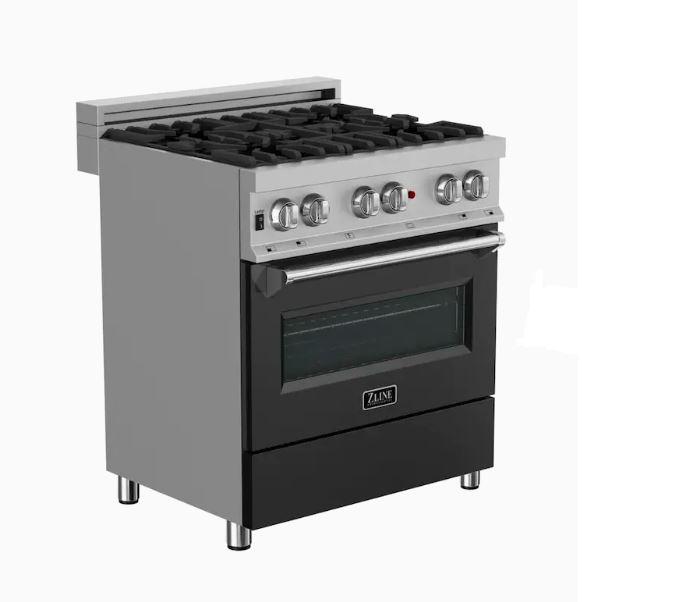 ZLINE 30" Professional Dual Fuel Range With Gas Stove and Electric Oven in Dura Snow Stainless Steel