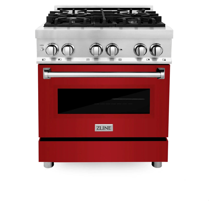 Zline 30 dual fuel range in red