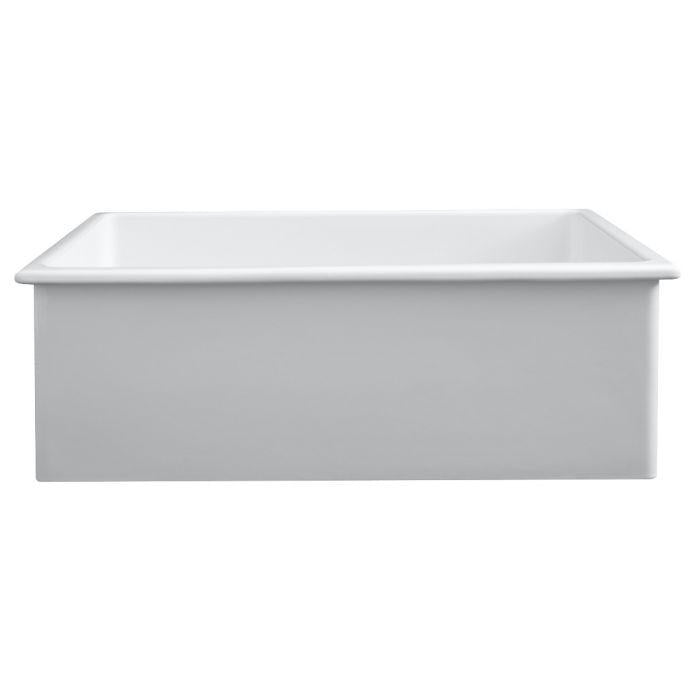 ZLINE 30-Inch Rome Dual Mount Single Bowl Fireclay Kitchen Sink with Bottom Grid in White Gloss (FRC5124-WH-30)