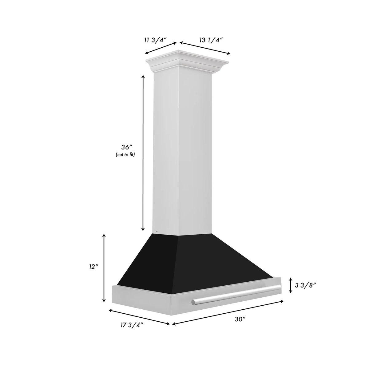 ZLINE 30" Stainless Steel Range Hood with Shell and Stainless Steel Handle