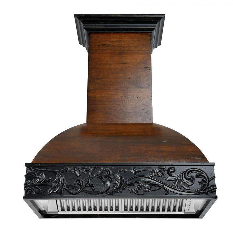 ZLINE 30-Inch Wooden Wall Mount Range Hood in Antigua and Walnut with 700 CFM Motor (393AR-RD-30)