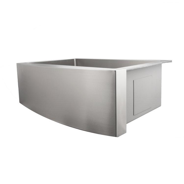 ZLINE 30" Zermatt Farmhouse Apron Mount Single Bowl Kitchen Sink with Bottom Grid