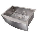 ZLINE 30" Zermatt Farmhouse Apron Mount Single Bowl Kitchen Sink with Bottom Grid