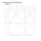 ZLINE 33" Chamonix Undermount Double Bowl Kitchen Sink with Bottom Grid 