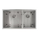 ZLINE 33" Chamonix Undermount Double Bowl Kitchen Sink with Bottom Grid 