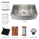 ZLINE 33" Moritz Farmhouse Apron Mount Single Bowl Kitchen Sink with Bottom Grid and Accessories
