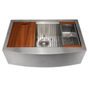 ZLINE 33" Moritz Farmhouse Apron Mount Single Bowl Kitchen Sink with Bottom Grid and Accessories