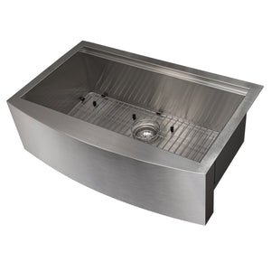 ZLINE 33" Moritz Farmhouse Apron Mount Single Bowl Kitchen Sink with Bottom Grid and Accessories