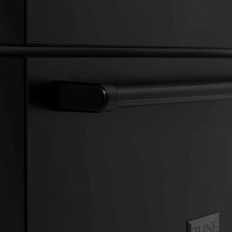 ZLINE 36-Inch 22.5 cu. ft Freestanding French Door Refrigerator with Ice Maker in Fingerprint Resistant Black Stainless Steel (RFM-36-BS)