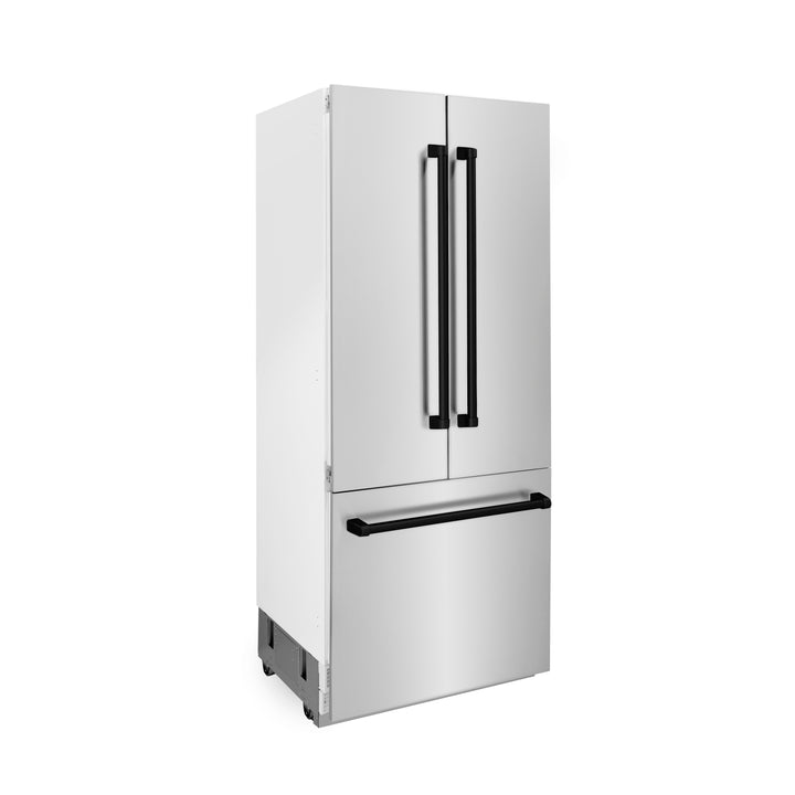 ZLINE 36" Autograph Edition 19.6 cu. ft. Built-in 2-Door Bottom Freezer Refrigerator with Internal Water and Ice Dispenser in Stainless Steel with Accents RBIVZ-304-36