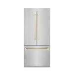 ZLINE 36" Autograph Edition 19.6 cu. ft. Built-in 2-Door Bottom Freezer Refrigerator with Internal Water and Ice Dispenser in Stainless Steel with Accents RBIVZ-304-36