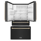 ZLINE 36" Autograph Edition 21.6 cu. ft Freestanding French Door Refrigerator with Water and Ice Dispenser in Fingerprint Resistant Black Stainless Steel with Autograph Handles