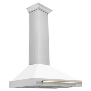 ZLINE 36" Autograph Edition Stainless Steel Range Hood with White Matte Shell 