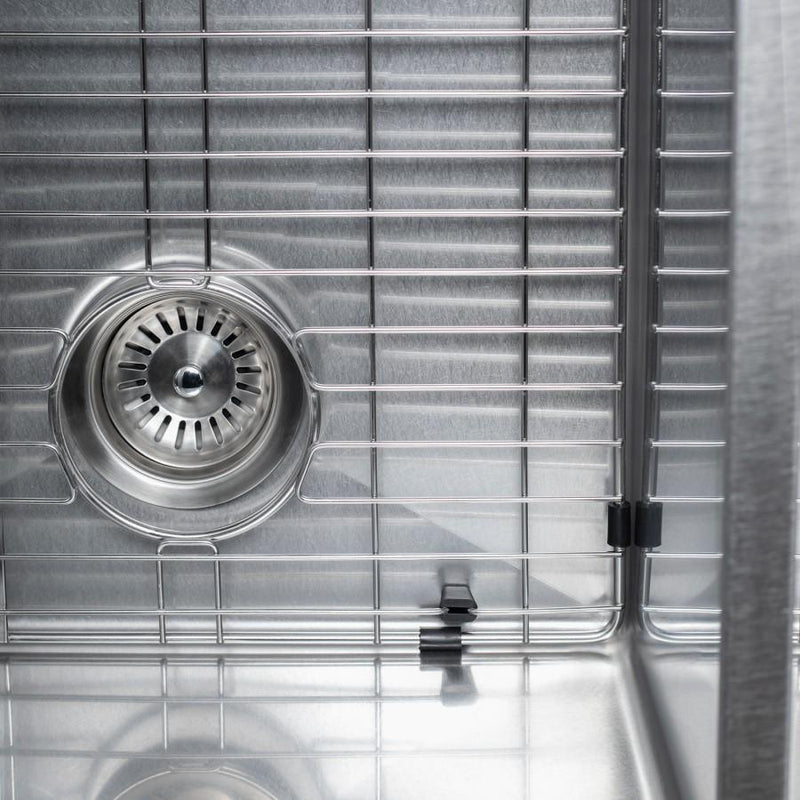 ZLINE 36-Inch Chamonix Undermount Double Bowl Fingerprint Resistant Stainless Steel Kitchen Sink with Bottom Grid (SR60D-36S)